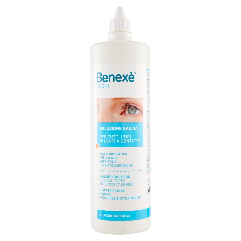 Benexè Occhi Soluzione Salina per Tutti i Tipi di Lenti a Contatto 550 ml
